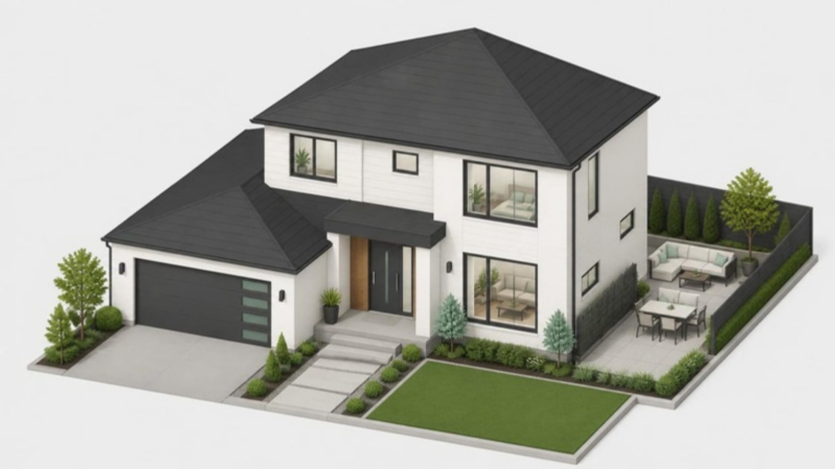 Isometric illustration of a home showing its protected entry points
