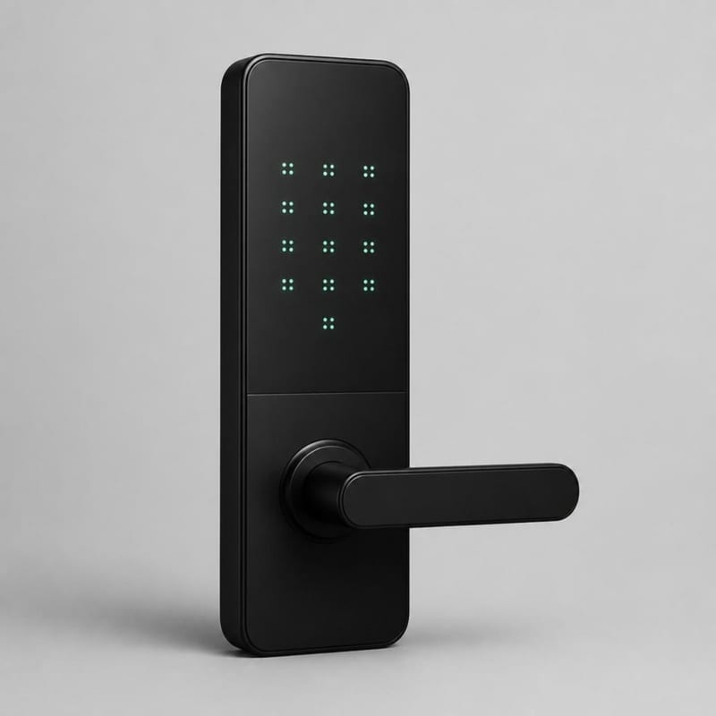 360 Security smart lock keypad on a front door